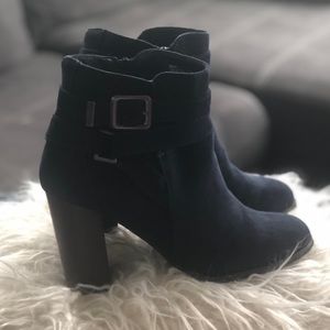 Navy Suede Ankle Boots